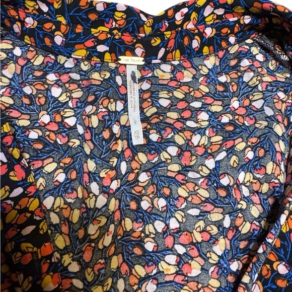 🌸 Free People Charolette Maxi Dress XS Boho Floral Long Sleeve Flowy 🌸 - Picture 5 of 5